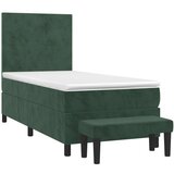 vidaXL Box spring krevet s madracem tamnozeleni 100x200 cm baršunasti | shoptok.hr