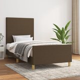 vidaXL Posteljni okvir z vzglavjem temno rjav 80x200 cm blago Cene