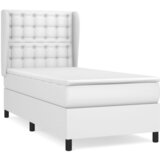 vidaXL Box spring postelja z vzmetnico bel 90x190 cm umetno usnje, (20791289) Cene