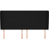  Uzglavlje s ušima crni 163x23x118/128 cm od tkanine | shoptok.hr