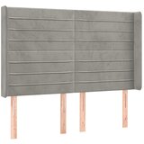 Maison Chic Vzglavna omarica - Nočna omarica - Posteljna omarica z ušesi svetlo sivo 147x16x118/128 cm žamet, (21708378) Cene