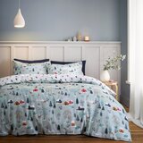 Bianca Prašno modra podaljšana flanelna posteljnina za zakonsko posteljo 230x220 cm Winter Scene – | Shoptok.si