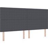 vidaXL LED glava kreveta S LED lampica Tamno siva 200 cm Poliester | shoptok.hr