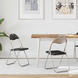  Sklopiva stolica 2 pcs Crna i Siva 48 x 43,5 x 81 cm Lažna koža | shoptok.hr