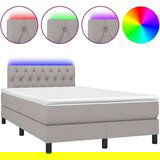  Box spring s madracem LED svjetlosivi 120x200 cm tkanina | shoptok.hr