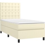Krevet s oprugama i madracem krem 80 x 200 cm od umjetne kože | shoptok.hr
