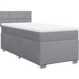 vidaXL Okvir kreveta s oprugama i madrac svjetlosivi 90x200cm tkanina | shoptok.hr