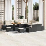 vidaXL set vrtnih sofa od 13 dijelova s jastučićima crni poli ratan akacija | shoptok.hr