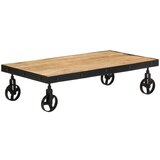 vidaXL Stolić za kavu s kotačima od masivnog drva manga 100x55x26 cm | shoptok.hr