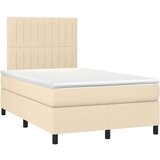 Krevet box spring s madracem LED krem 120 x 200 cm od tkanine | shoptok.hr