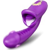 SuperLove Cum with Me Dual Vibrator with Tongue Purple | Shoptok.si