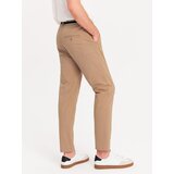Ombre Men's chino pants with decorative waistband - sand | Shoptok.si