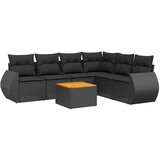  7-dijelni set vrtnih sofa od poliratana s jastucima crni | shoptok.hr