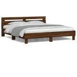  Okvir za krevet s uzglavljem i LED boja smeđeg hrasta 180x200cm | shoptok.hr
