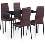 vidaXL Jedilna garnitura 5-delna rjava | Shoptok.si