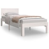  Posteljni okvir bel iz trdnega lesa 75x190 cm 2FT6, (20907017) | Shoptok.si