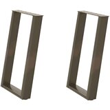 vidaXL Noge za blagovaonski stol U-oblik 2 kom Prirodni čelik 60 x (72-73) cm Čelik | shoptok.hr