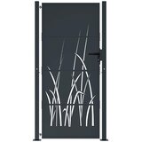  Vrtna vrata antracit 100x175 cm dizajn s čeličnim travom | shoptok.hr
