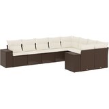  9-dijelni set vrtnih sofa s jastucima poliratan smeđi | shoptok.hr