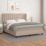  Box spring postelja z vzmetnico kapučino 180x200cm umetno usnje, (20894535) Cene