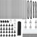 vidaXL šesterokotna ograja Siva 0.8x50 m Jeklo, Ograjni stebri s podnožnimi ploščami 13 kos Ø32mm 90cm Galvanizirano jeklo | Shoptok.si