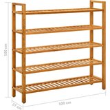 vidaXL Stalak za obuću s 5 polica 100x27x100 cm od masivne hrastovine | shoptok.hr