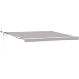 vidaXL Automatska uvlačiva tenda s LED svjetlom svjetlosiva 400 x 350 cm, Zamjena tenda tkanine za okvir 4 x 3,5 m svjetlosiva | shoptok.hr