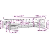  Set vanjskih sofa 7 kom. Bijela i krem Čvrsto drvo akacije 404 x 170,5 x 73 cm | shoptok.hr