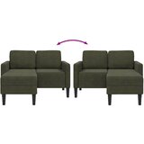  Dvosjed s ležaljkom L-oblika, vojnički zelena 125 cm, umjetna koža | shoptok.hr