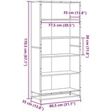 vidaXL Polica za knjige sonoma hrast 80,5x35x170,5cm konstruirano drvo | shoptok.hr