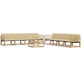  Set vanjskih sofa 9 pcs Bijela i bež 79 x 79 x 37 cm | shoptok.hr