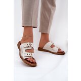 Zazoo Leather Flat Sandals With Buckles 3020 Worn Gold | ePonuda.com