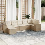 Maison Chic Seti vrtnega pohištva - Vrtna garnitura - Vrtni pohištvo set 7-delna z blazinami bež poli ratan, (21803924) | Shoptok.si