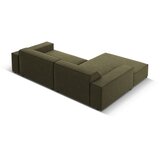 Micadoni Kaki zelena žametna kotna sedežna garnitura (levi kot/z ležalnikom) Jodie – | Shoptok.si