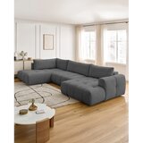 Bobochic Paris Tamno siva sklopiva/s prostorom za odlaganje kutna garnitura (s lijevim kutom/u obliku slova "U") Fuji – | shoptok.hr