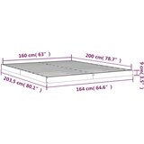  Posteljni okvir 160x200 cm trdna borovina, (20794894) | Shoptok.si