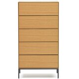 Kave Home Visoka komoda u dekoru hrasta u prirodnoj boji 60x114 cm Vedrana – Cijene