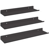  Polica na zidu s policom Zidne 3 pcs Crna 80 x 9 x 2.5 cm | shoptok.hr