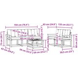  Set vanjskih sofa 6 kom. Prirodna i crna | shoptok.hr
