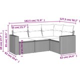  4-dijelni set vrtnih sofa od poliratana s jastucima sivi | shoptok.hr