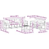  Set vanjskih sofa 8 kom. Prirodna i svijetlo siva | shoptok.hr