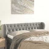  Uzglavlje s ušima svjetlosivo 163x23x78/88 cm baršunasto | shoptok.hr