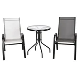 Trodijelni vrtni set crno-bijeli