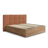 Bobochic Paris Podstavljeni tapecirani/od iverice bračni krevet s prostorom za odlaganje s podnicom 160x200 cm boje terakote Kumo – | shoptok.hr