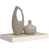  Plutajuća zidna polica boja hrasta i bijela 40x23,5x3,8 cm MDF | shoptok.hr
