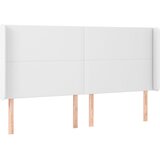 Maison Chic vzglavna omarica - nočna omarica - posteljna omarica z ušesi belo 203x16x118/128 cm umetno usnje, (21711800) Cene