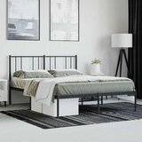  Metalni okvir za krevet s uzglavljem crni 120x190 cm | shoptok.hr