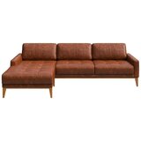 MESONICA crveno-smeđa kožna kutna garnitura Musso Tufted, lijevi kut Cijene