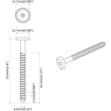  Drvene vijake 12 pcs Srebrno M6 x 70 mm Čelik | Eponuda.ba