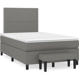 vidaXL Box spring postelja z vzmetnico temno siva 120x190 cm blago Cene